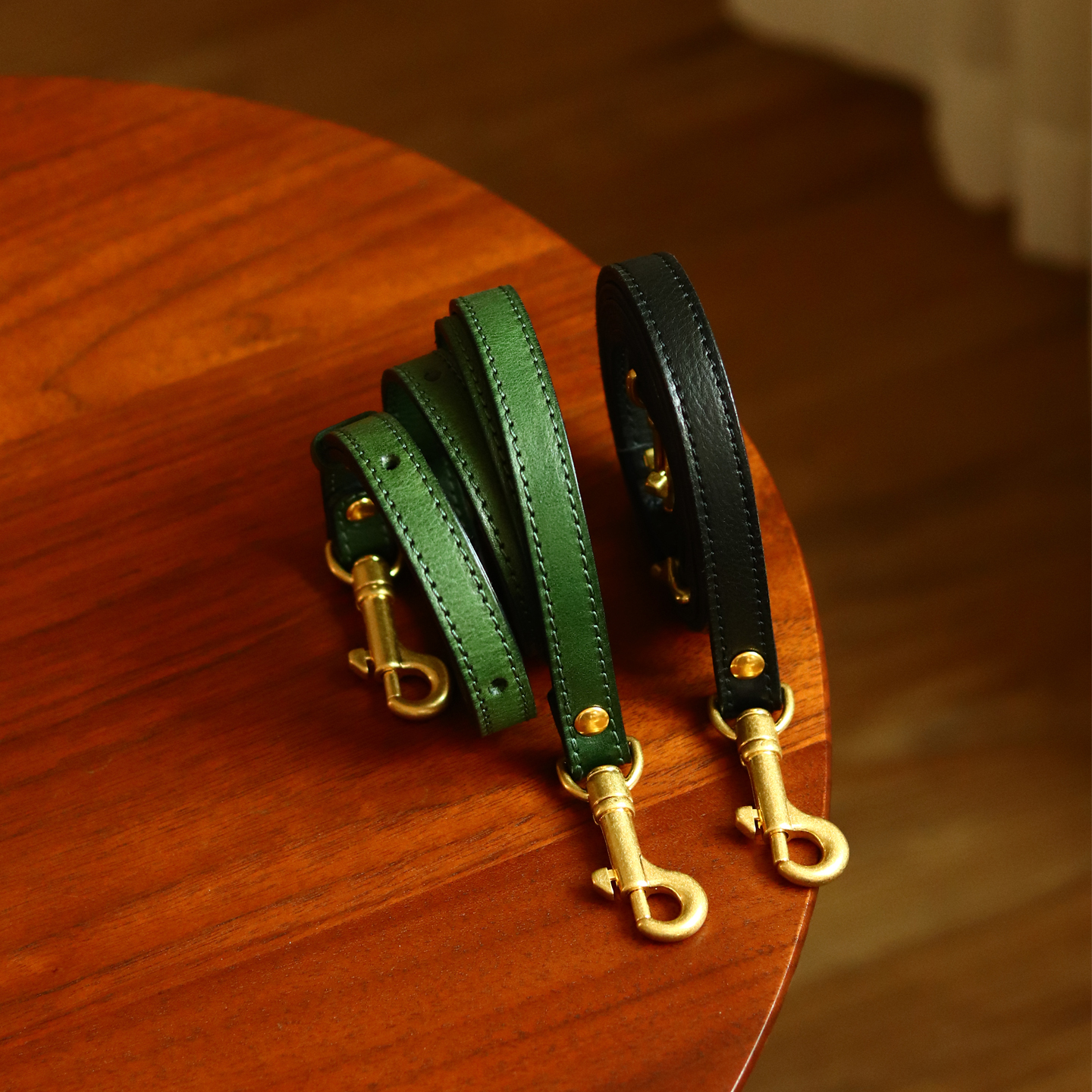头层植鞣牛皮双面皮包包肩带真皮绿色黑色包带包配件