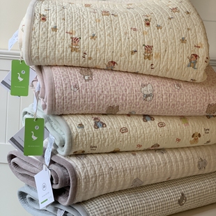 韩国大鹅新品秋冬一面纯棉一面绒床盖单件150x200绗缝夹棉床单