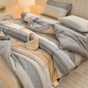 韩式全棉卡通150x200豆豆被单人可机洗全棉春秋被加厚保暖秋冬毯