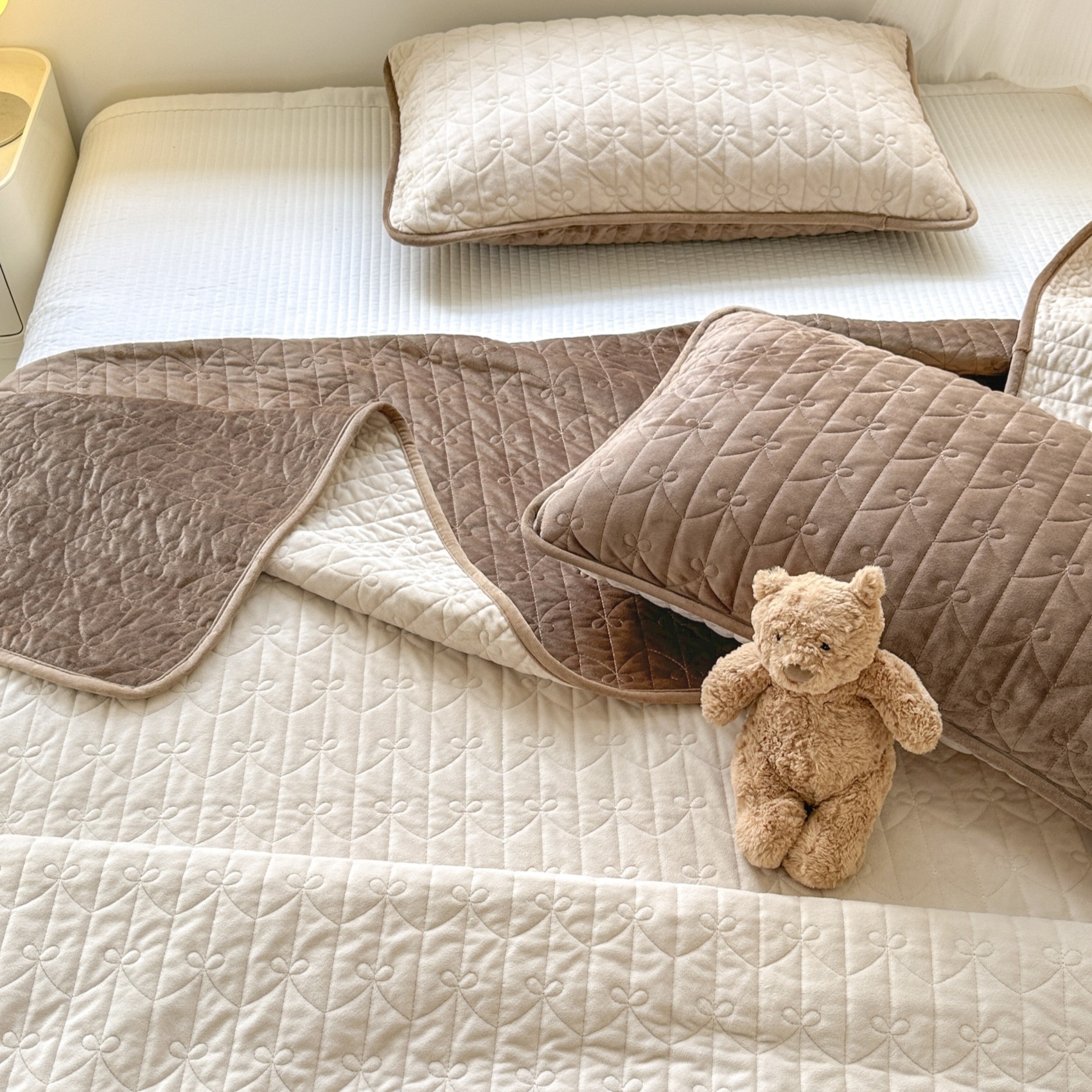 韩式双面宝宝绒棉花床盖三件套冬季加厚绗缝两面绒夹棉床单炕盖,床上用品,床盖,淘宝优惠券,粉丝福利购,淘宝优惠卷