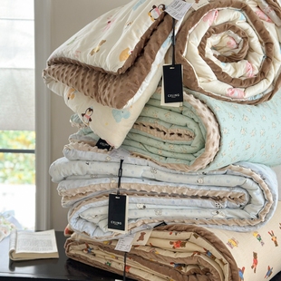 韩式全棉可机洗豆豆被子纯棉一体被春秋被加厚保暖冬被暖气房被子