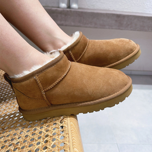 河南桑坡周冬雨同款mini羊皮毛一体雪地靴2025冬加厚羊毛棉鞋新款