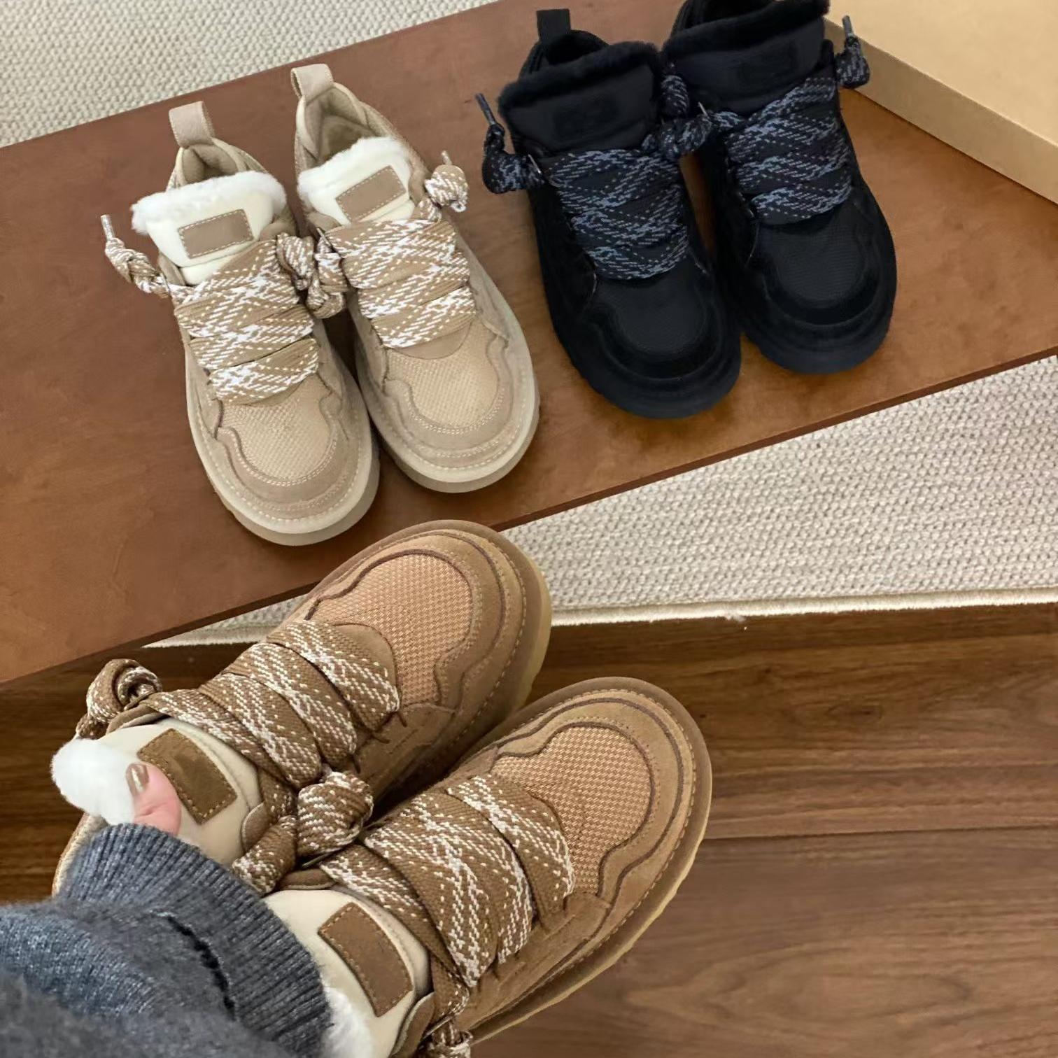 羊皮毛一体梅尔高帮女鞋雪地靴