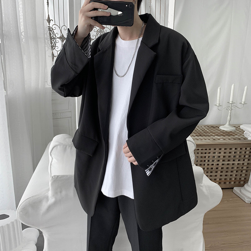 港风潮流韩版宽松纯色西服休闲西装1003W1910P80,男装西服,星座1003