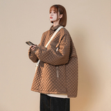 2024冬装三条杠设计加厚潮流菱格保暖棉服1003W606P105，男装棉衣，星座1003