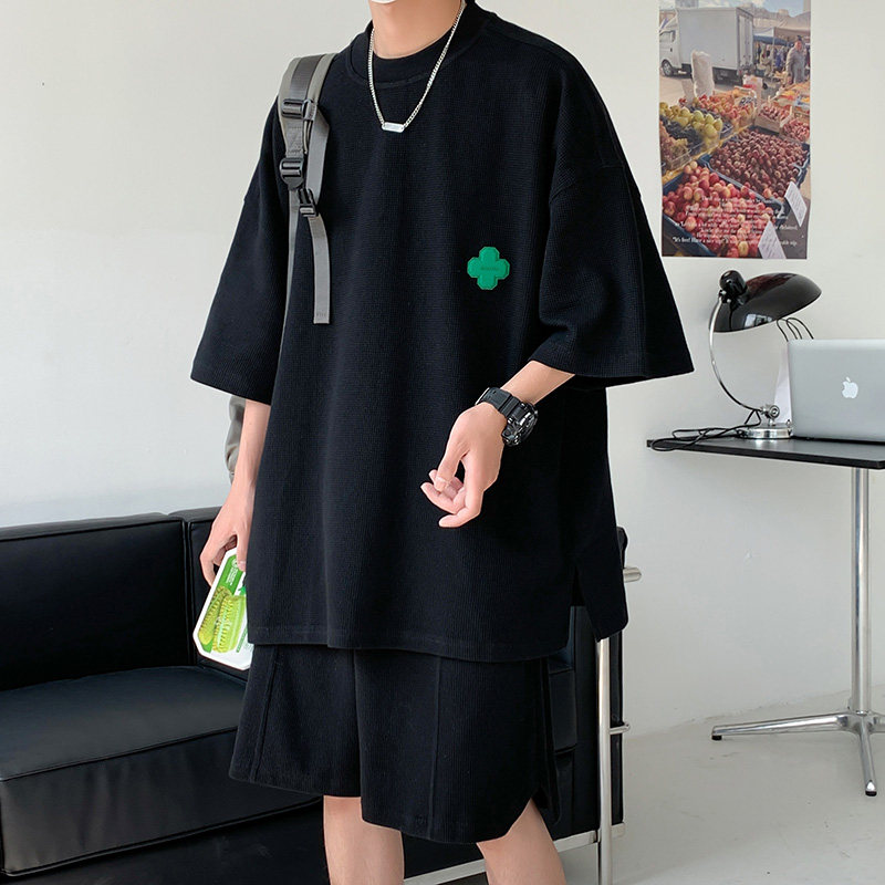 2024夏装8中性风短袖T恤两件套男女同款运动套装 1003 TZ05 P78图片
