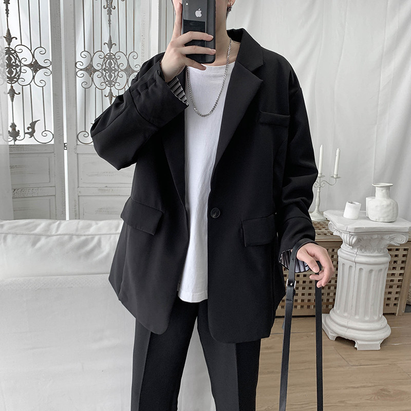 秋装潮流袖口翻边百搭休闲宽松西服外套1003W1910P80,男装西服,星座1003