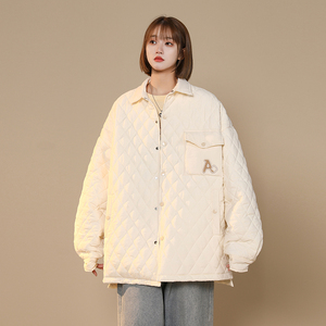 2024秋冬新款简约轻便保暖夹棉翻领中性棉袄外套1003W201P95,男装棉衣,星座1003