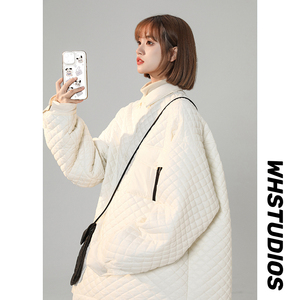 2024冬装三条杠设计加厚潮流菱格保暖棉服 1003 W606 P105图片