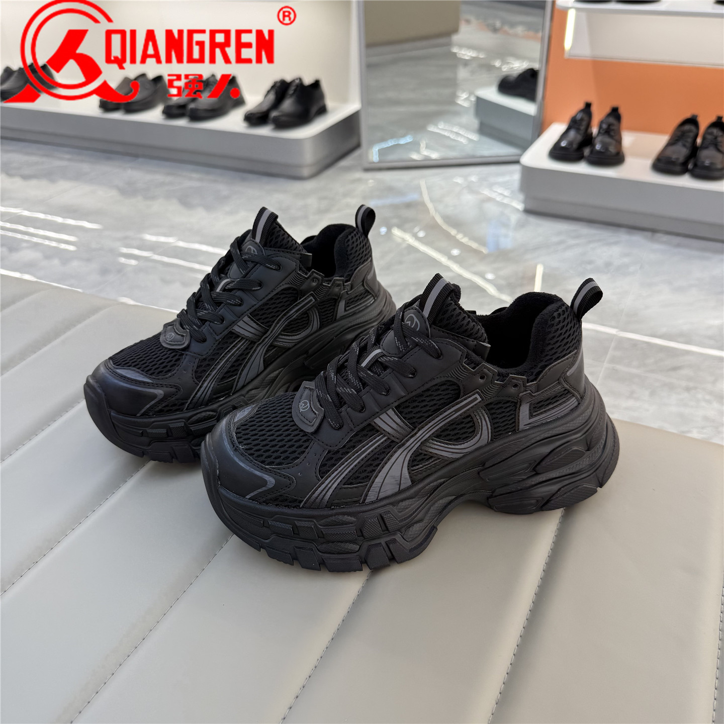 强人3515冬季加绒老爹鞋