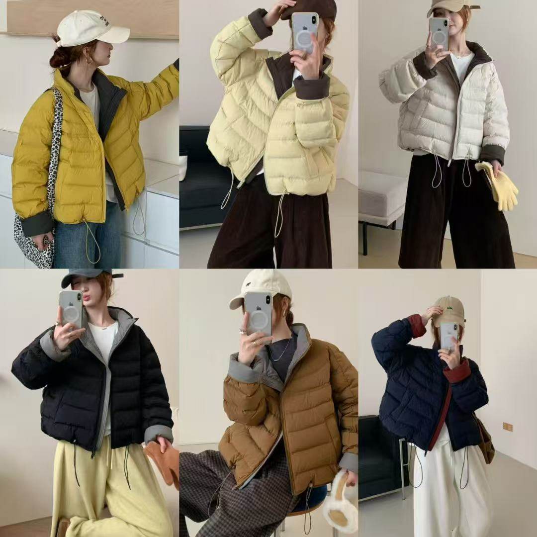 韩版小众休闲短款排骨羽绒服女小个子百搭排骨保暖外套