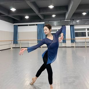 古典舞练功服装 演出表演服渐变加钻艺考班服身韵纱衣 飘逸舞蹈服装