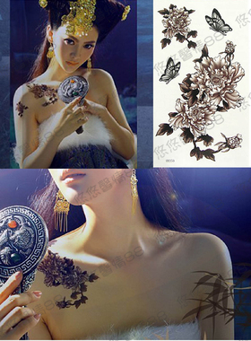 防水女款 大花蝴蝶HM350 遮疤痕纹身贴纸 画皮 影楼写真