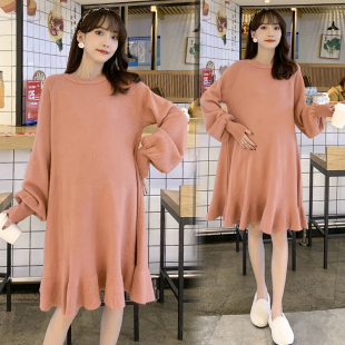 套装 时尚 款 孕妇装 加厚毛衣打底裙上衣女冬季 秋装 大码 连衣裙 秋冬装