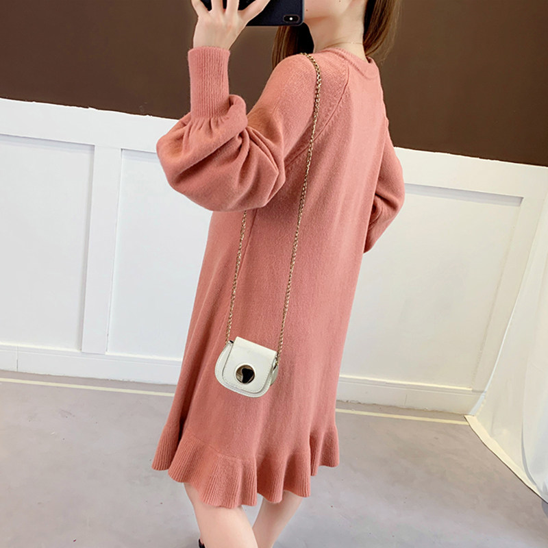 임부복 가을 니트 스웨터 가을 겨울 패셔너블 상의 스웨터 중간 기장의 트렌디한 핫맘과 팻MM 겨울 스웨터