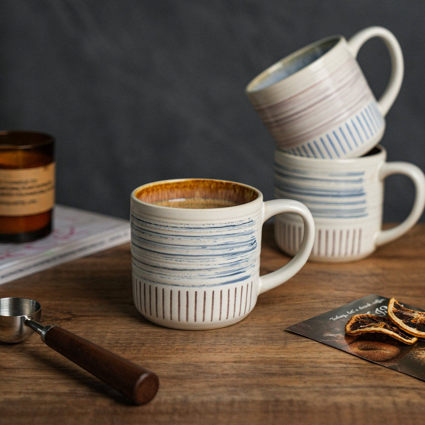 复古窑变马克杯家用办公室陶瓷喝水杯高颜值咖啡杯早餐牛奶杯