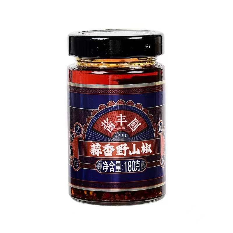 云南酱丰圆蒜香野山椒180克红油油泼辣子调料下饭菜辣椒酱剁椒