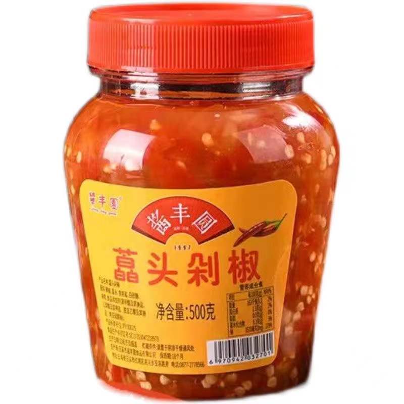 云南特产酱丰圆藠头剁椒500克辣椒酸辣小米辣椒酱下饭菜调味藠头