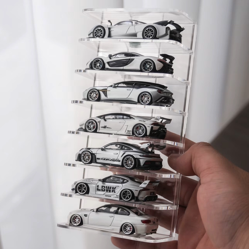 风火轮收纳盒桌面小汽车模型化妆品64置物架多美minigt车模展示架