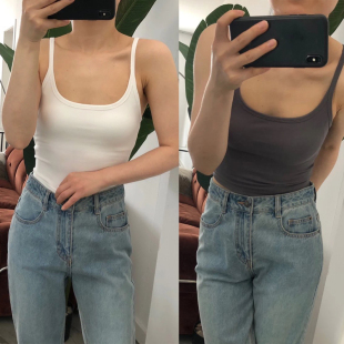 带胸垫可机洗外穿内搭吊带小背心 好穿紧致显小胸 两件 包邮