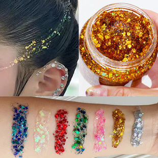 儿童舞台妆大亮片啫喱头发表演出化妆亮晶晶眼影新娘身体亮粉闪粉