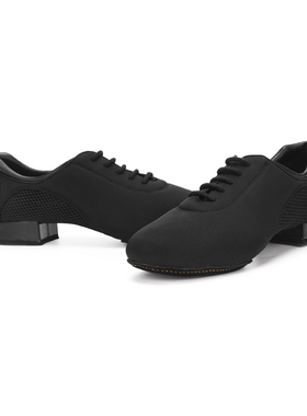 ADSMISSFUN夏季款拼网透气A4012-19弹力牛津布男摩登舞鞋两点软底