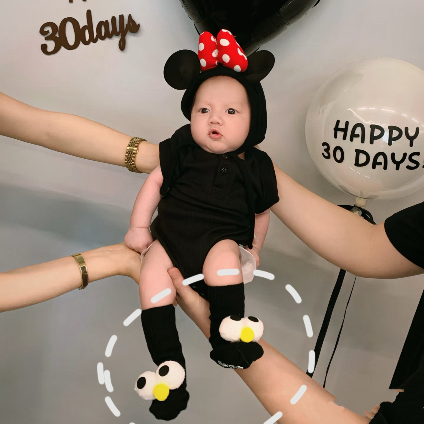 新生儿满月照婴儿袜子春秋款