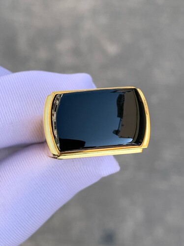 天然缅甸翡翠a货冰种墨翠马鞍方戒蛋面戒指18k男士戒指