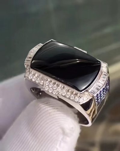 墨翠戒指冰种天然翡翠18.k金