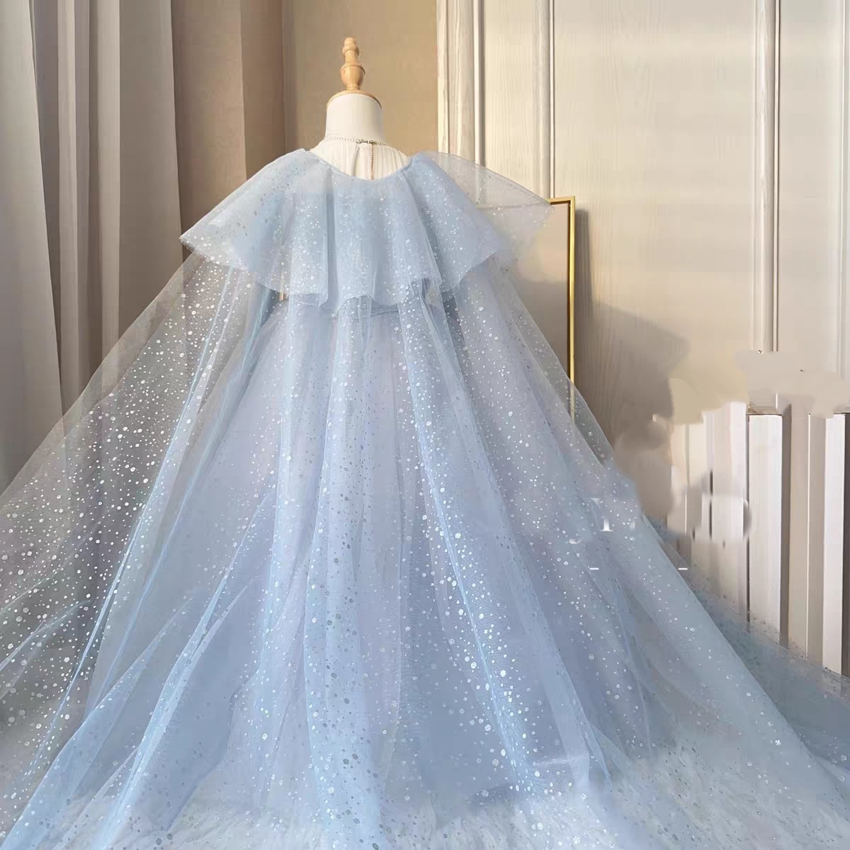 加长爱莎公主拖地披风儿童披肩女童斗篷成人万圣节圣诞披风公主裙