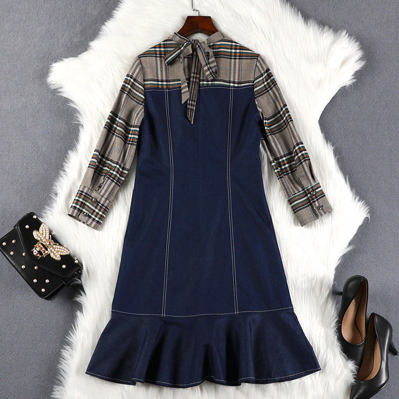 岚沐坊大码女装显瘦遮肚2019秋装新款复古连衣裙微胖妹妹mm10252|ruв категории Женская одежда, женской одежды - от Buy2taobao.com для оказания профессиональной услуги покупки агента Taobao