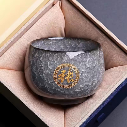 姓氏私人定制冰花主人杯冰裂纹高档防烫开片送礼家用个人专用茶杯