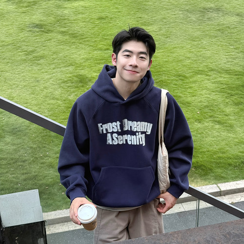 【美式skateboy】Dark Matter重磅字母连帽卫衣男宽松复古外套秋
