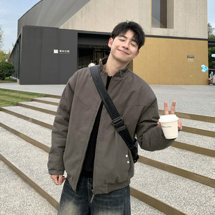 复古保暖加厚棉袄外套2025新款 立领工装 美式 冬季 飞行夹克棉服男款