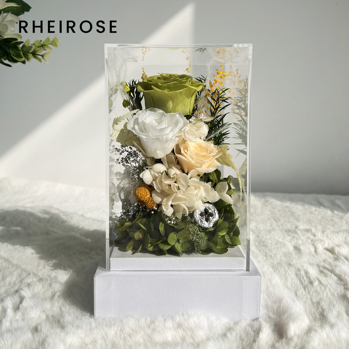 永生花玫瑰真花高级礼盒成品 送闺蜜女友情人节生日礼物摆件H003