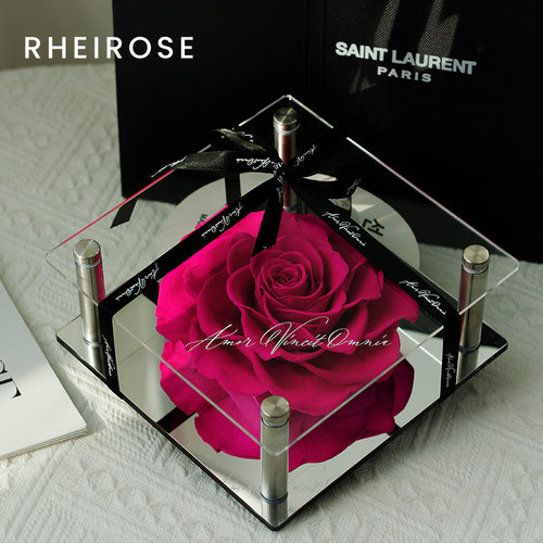 H114弗洛伊德真花玫瑰永生花 情人节送女友闺蜜高级生日礼物盒