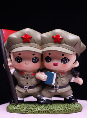 最可爱的人红军摆件退役军人