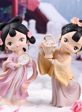 古风汉服娃娃摆件创意可爱卧室