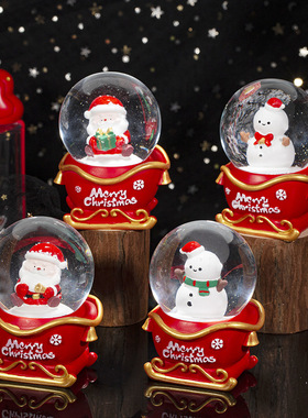 圣诞老人雪橇彩灯水晶球儿童