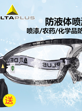 代尔塔护目镜101129防飞溅眼罩骑行防雾防风沙灰尘飞沫透明眼镜