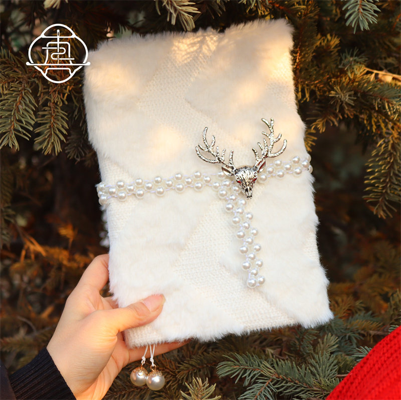 真我 雪日小诞 毛绒圣诞手工布书衣A5A6手帐本手账记事本文创礼物,文具电教/文化用品/商务用品,笔记本/记事本,淘宝优惠券,粉丝福利购,淘宝优惠卷