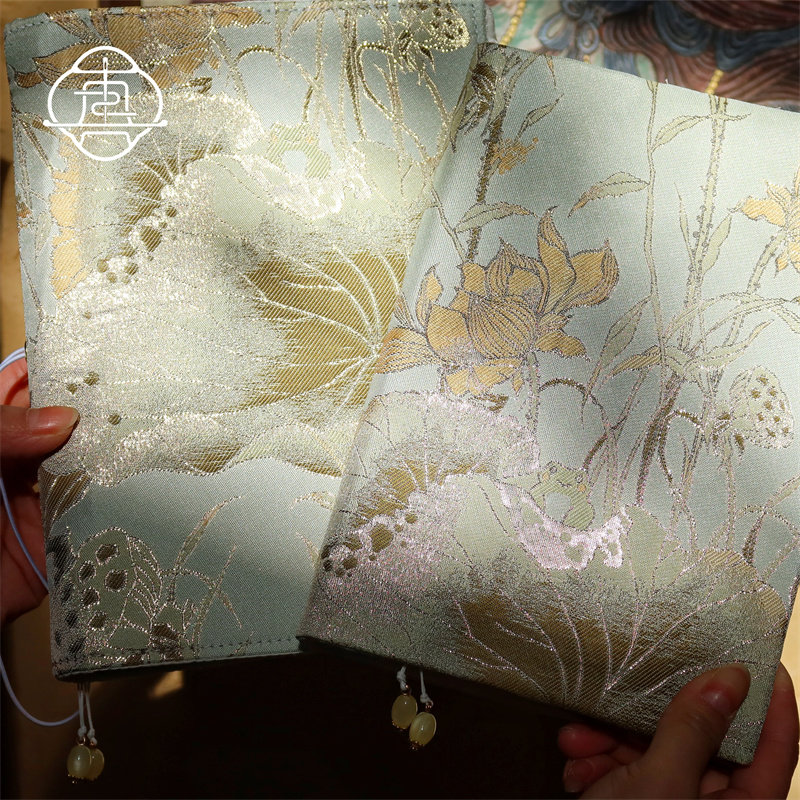 真我 荷叶青蛙 国风织金手账本手帐手工布书衣日记笔记本a5a6,文具电教/文化用品/商务用品,手帐/日程本/计划本,淘宝优惠券,粉丝福利购,淘宝优惠卷