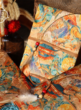 真我 梦敦煌 国风复古手账手工布书衣日记本笔记本a5a6手帐本