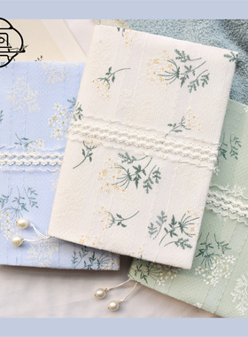 真我 白楠花 少女蕾丝文艺手帐手工布书衣活页hobo余白a5a6定制