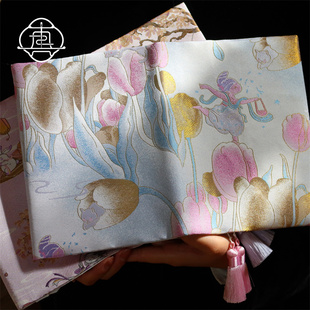 真我 花仙宋锦 非遗宋锦桑蚕丝中式手账本手工布书衣日记笔记本a5