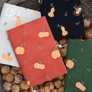 真我 南瓜藤 复古刺绣文艺手工布书衣 手账本A5A6手帐封套笔记本