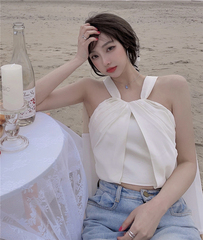 Real shot retro sexy bra with satin luster short vest and waistcoat