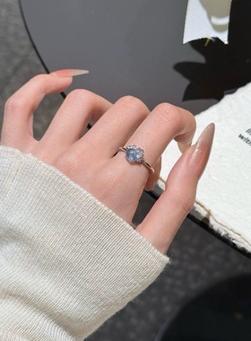 天然海蓝宝葫芦戒指女款小众转运珠闺蜜礼物送女友送男友希洛阁