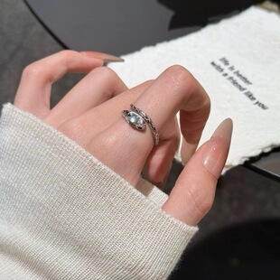 925银灵蛇戒指女小众设计高级感蛇戒指蛇形小蛇灵蛇开口戒指