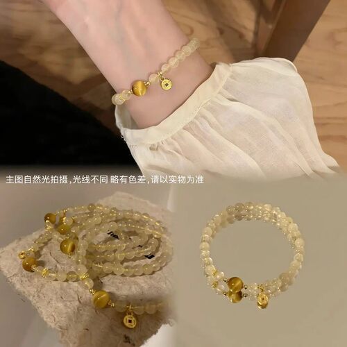 手链 小富婆新中式金手串女虎Y铜钱手链 均有瑕多样性发一
